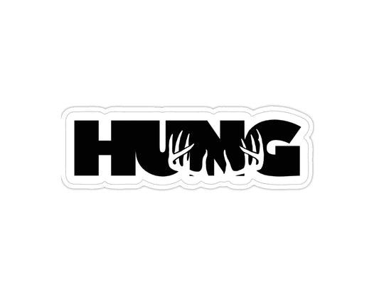 Hung Whitetail Rack Logo Sticker